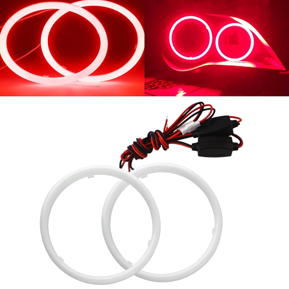 QasimLED 1 Pair 70MM 42SMD COB LED Angel Eyes Headlight Halo